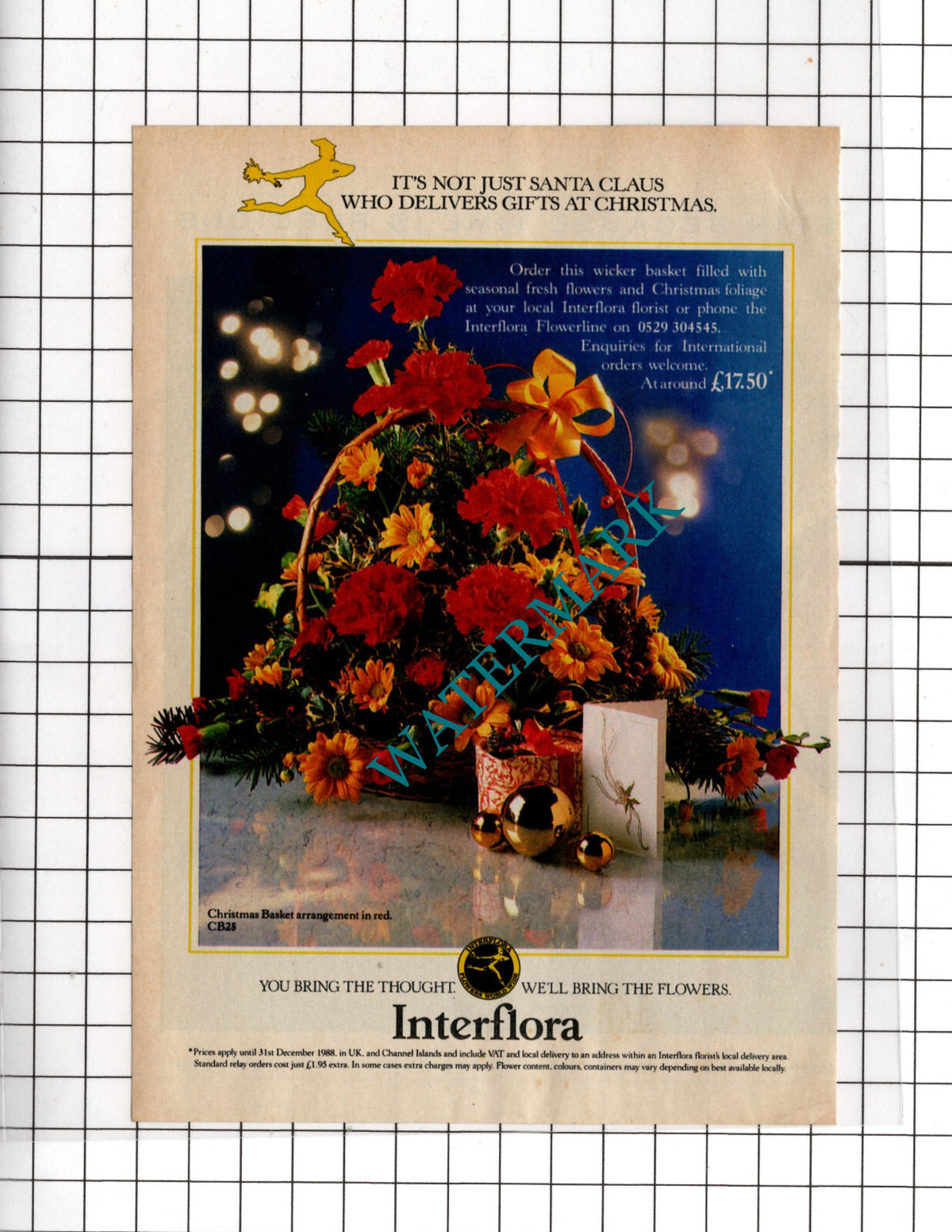Interflora Small Advert - 1988 Cutting