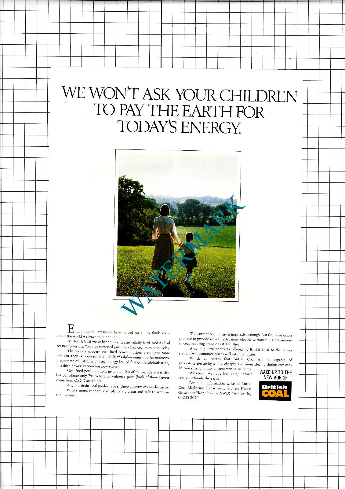British Coal Advert   - 1990 Clipping / Print