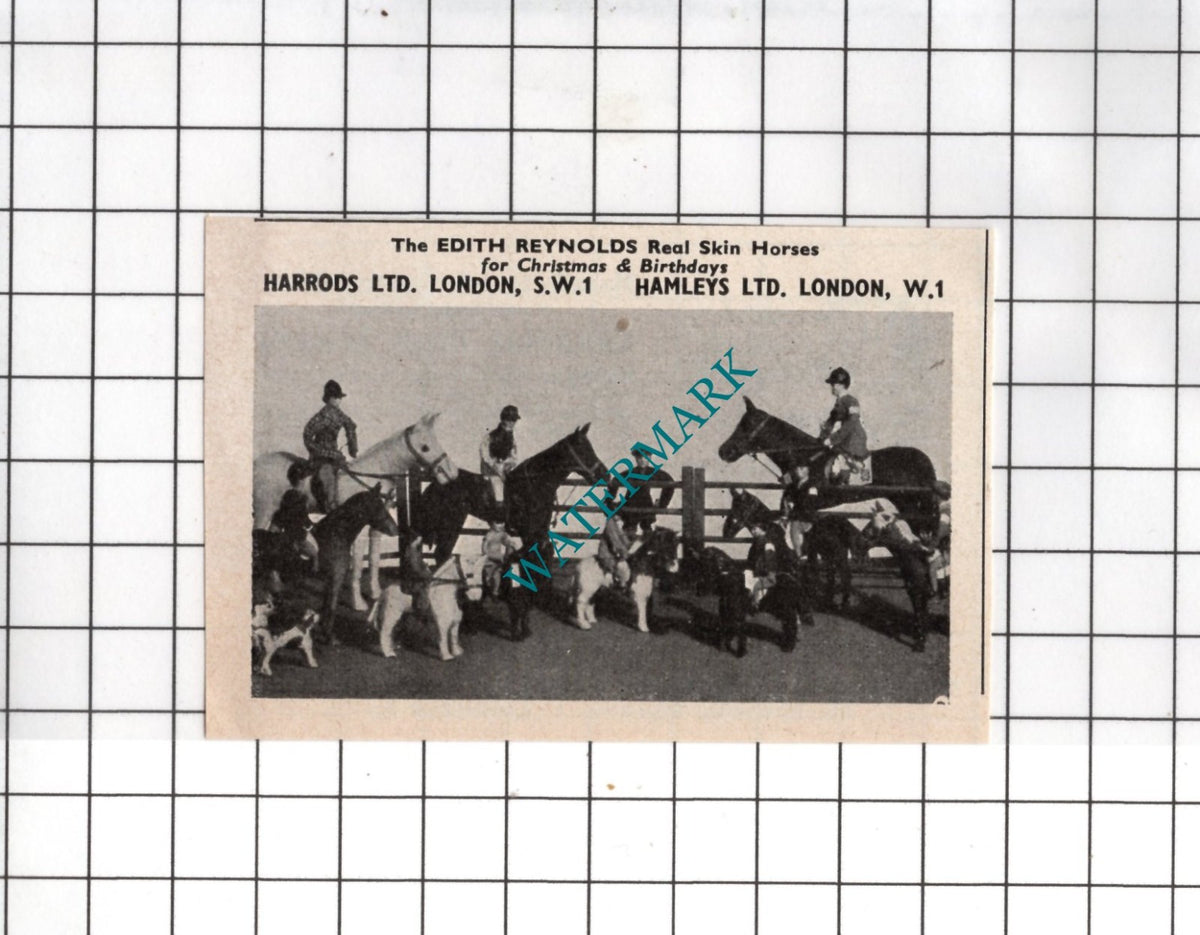 The Edith Reynolds Real Skin Horses ADVERT  - 1957  SMALL Advert