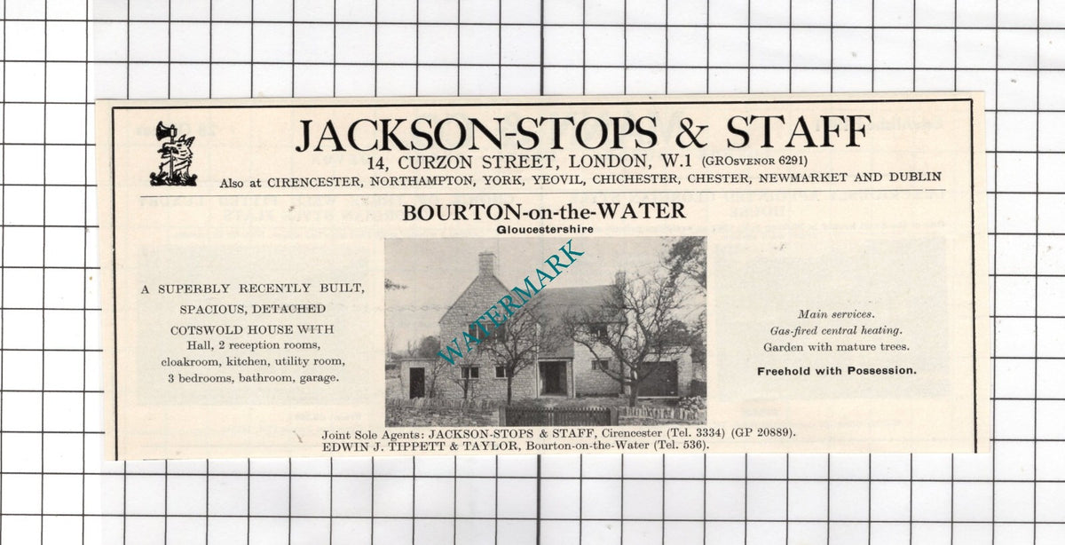 Bourton-on-the-Water Gloucestershire House Sale Advert - 1967