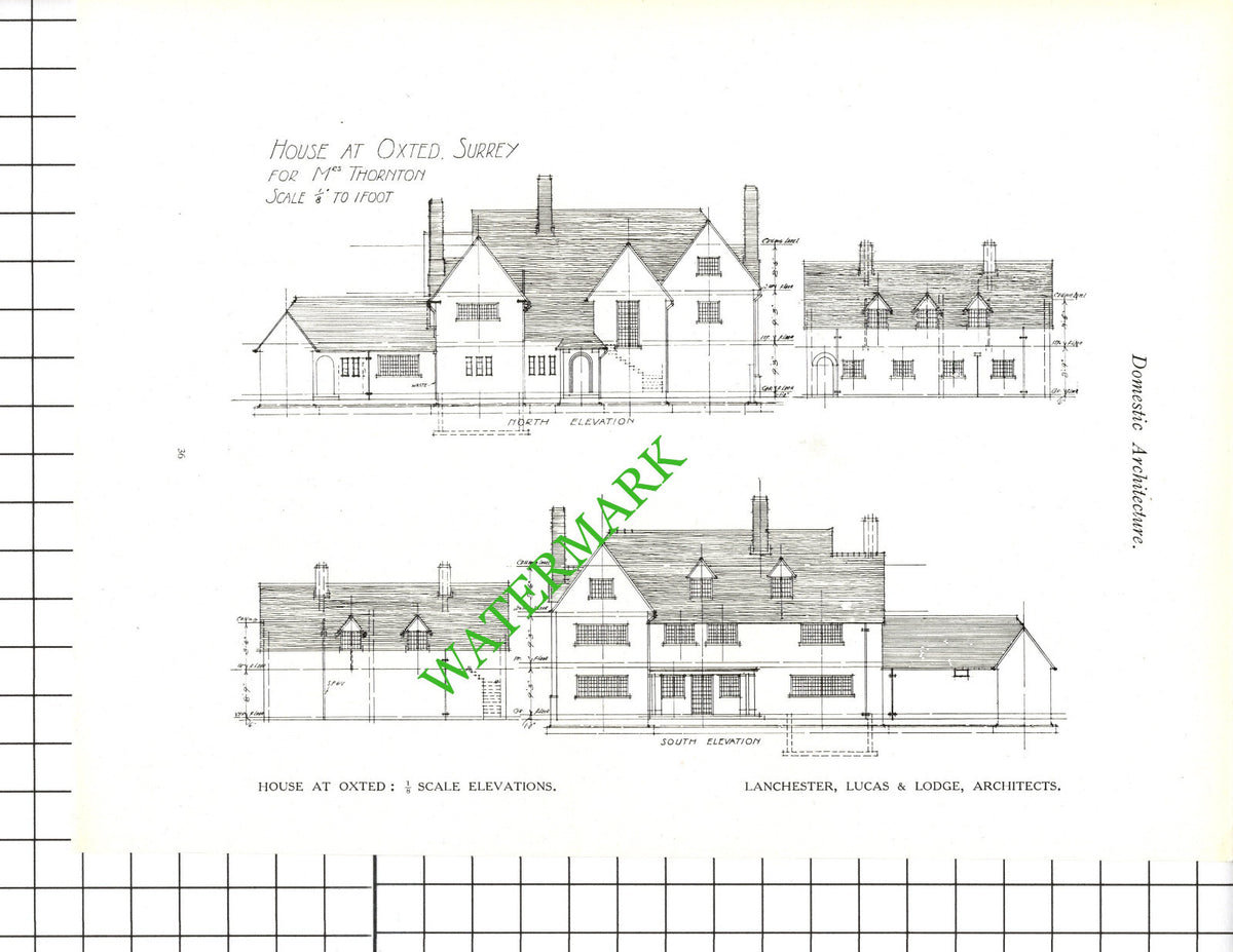 Mrs Thornton Oxted Lanchester Lucas and Lodge Architect -  c.1920s Book Prints