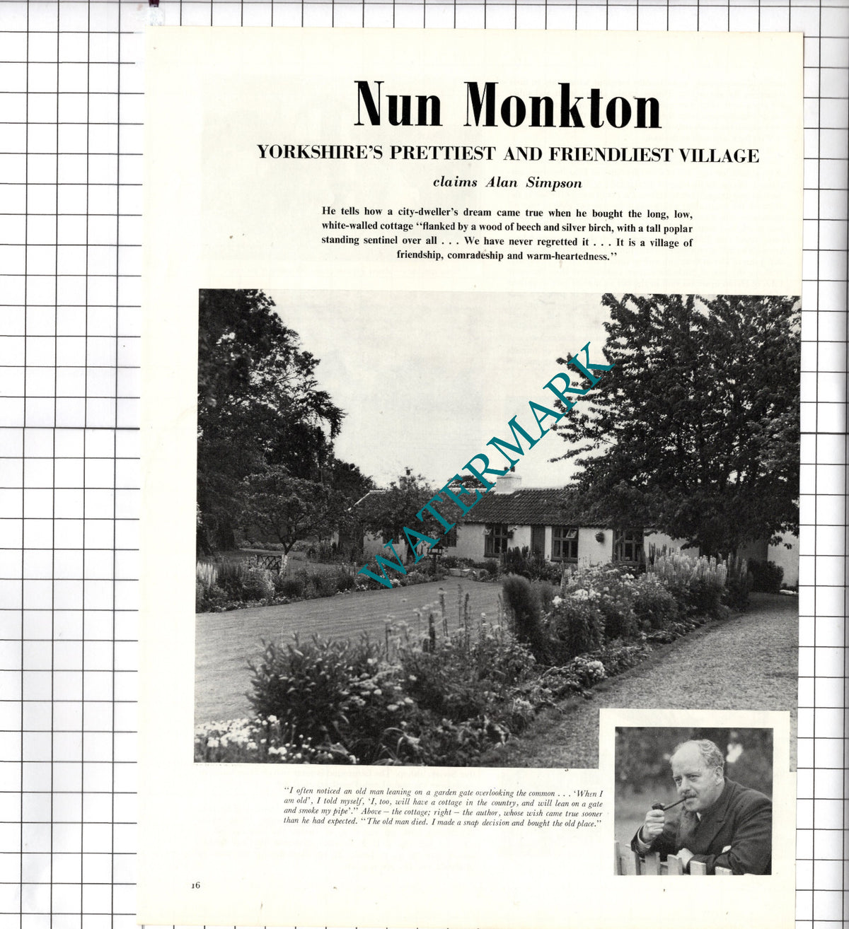 Nun Monkton Yorkshire  Willie Burton Wilf Farthing Ted Dodman - 1956 Article