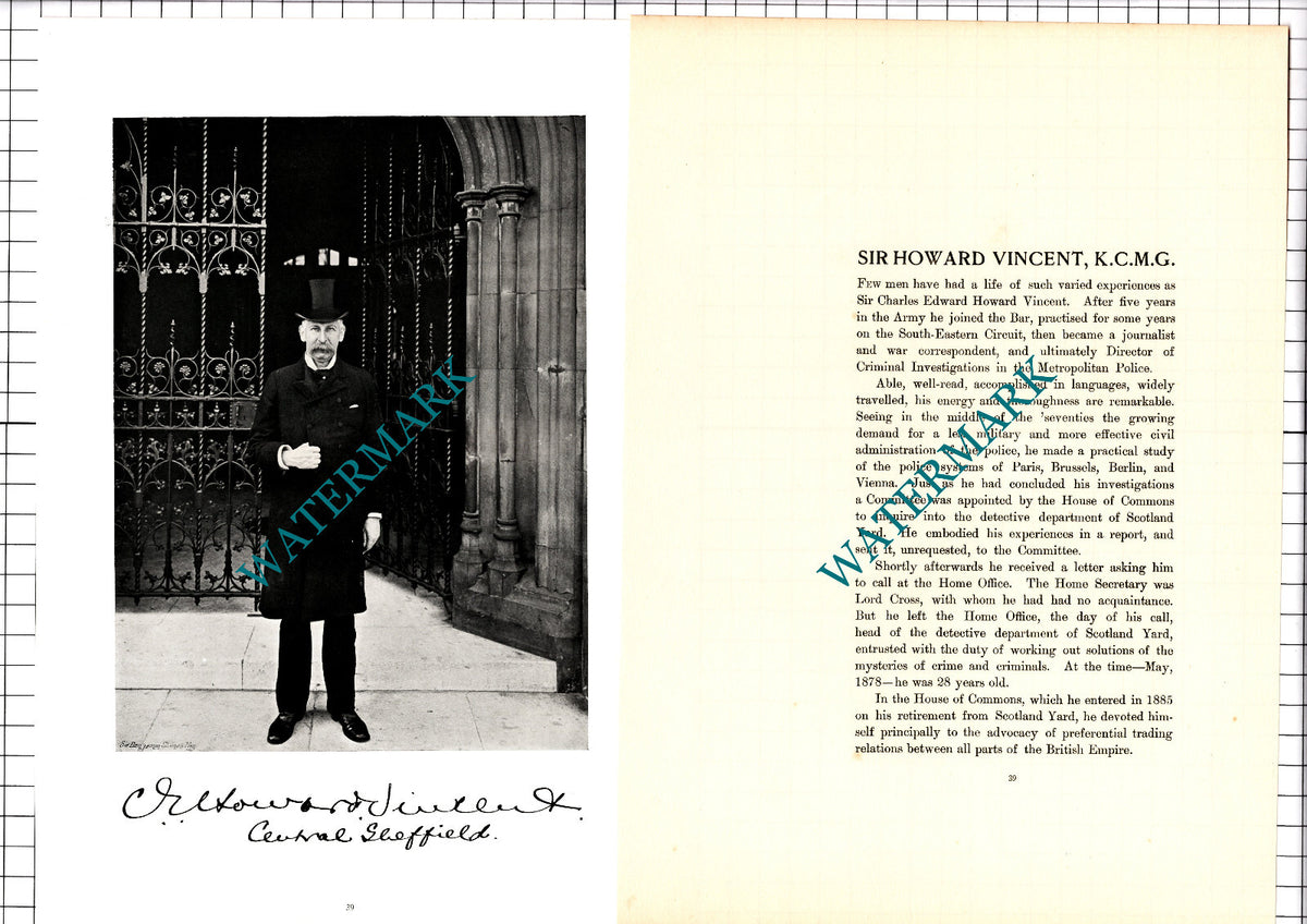 Sir  Charles Edward Howard Vincent Sir Howard Vincent  - c.1904 Article / Print