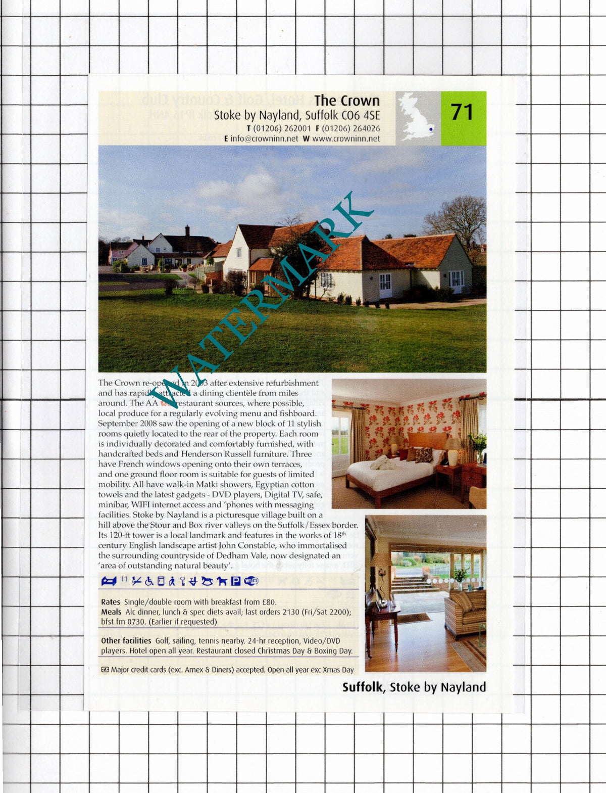 The Crown Stoke By Nayland Suffolk / Thorpeness Hotel Suffolk -2011 Advert
