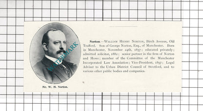 Robert Rayner McClure Stockport William Henry Norton Old Trafford c.1900 Cutting