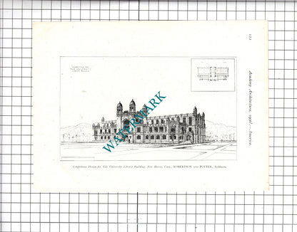 Baltimore Stock Exchange / Yale University Library New Haven - 1906 Cutting