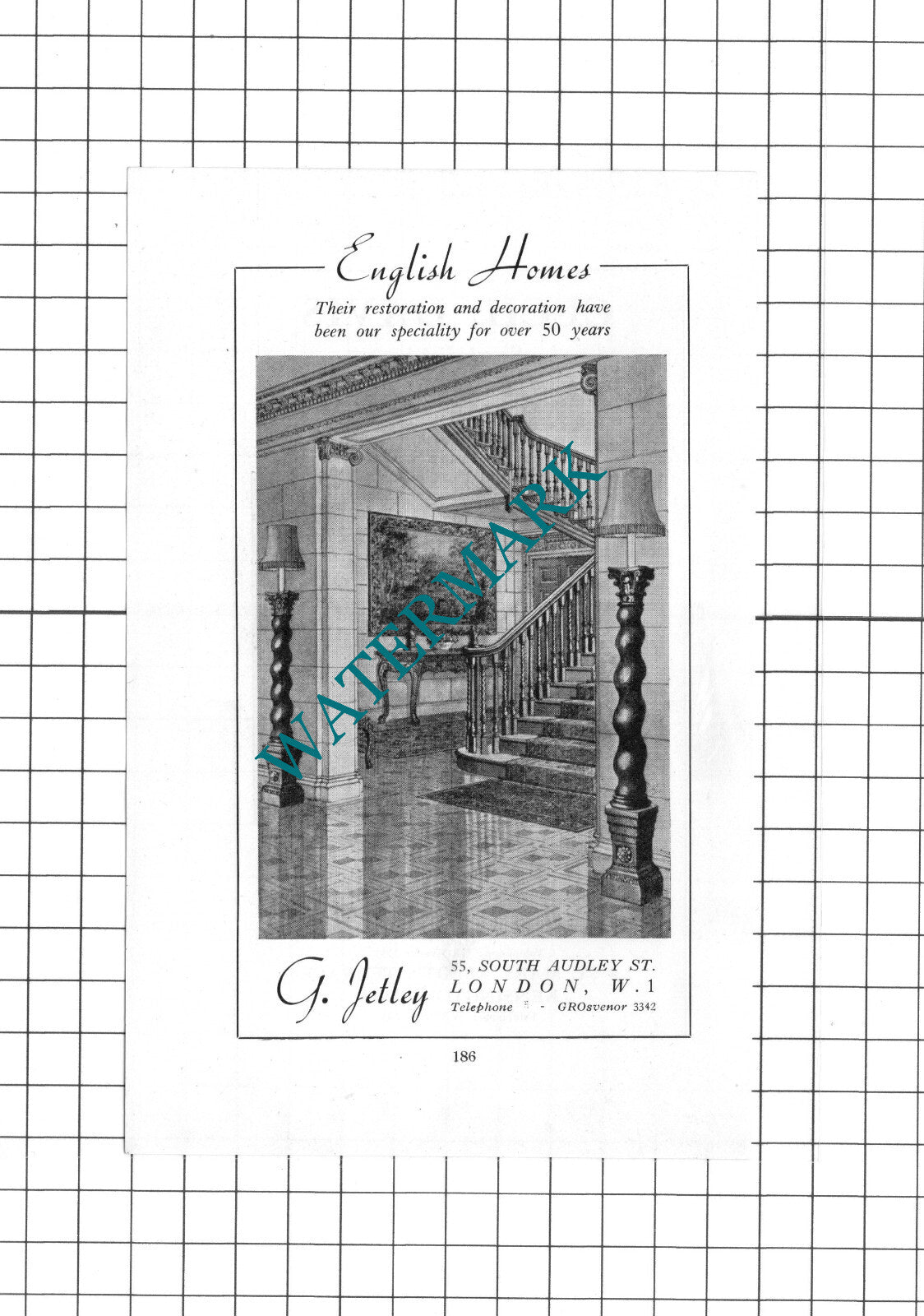 Cecil Davis Glass London / G Jetley South Audley St London  - 1939 Small Advert