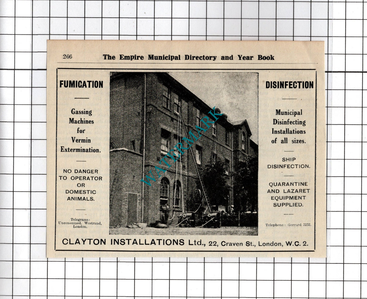 Clayton Installations Ltd London - 1927 Small Advert