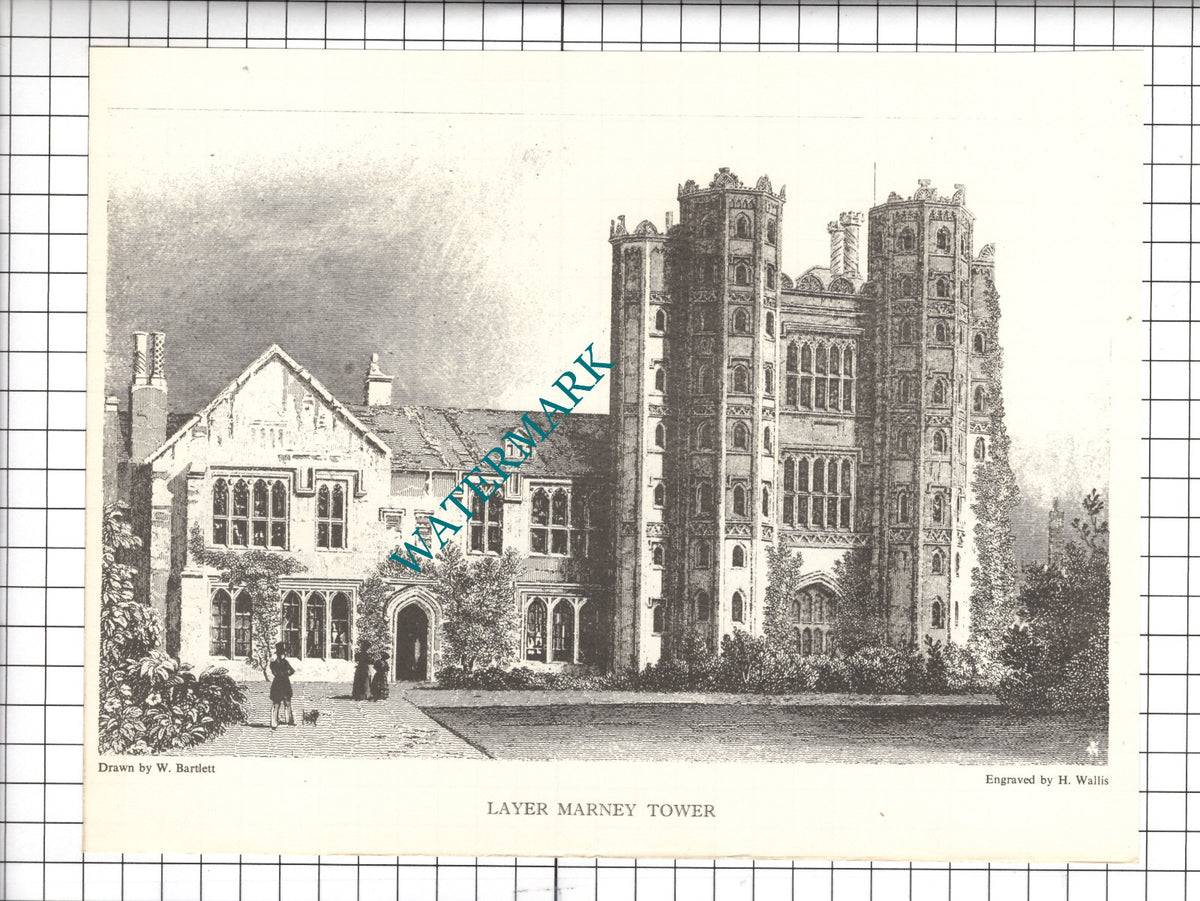 Layer Marney Tower W Bartlett  - 1970's Print