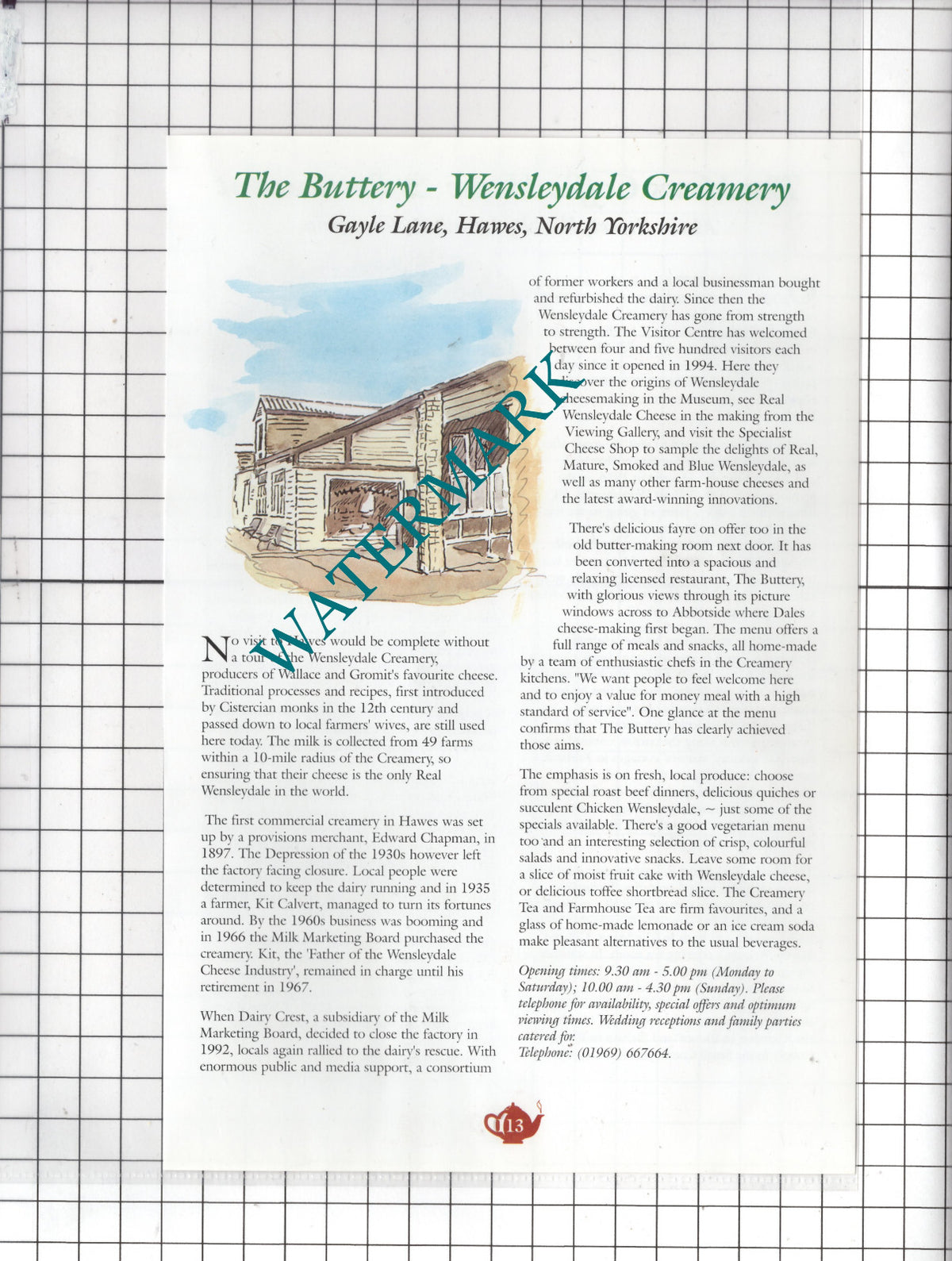 Wensleydale Creamery Hawes / Mews Coffee House Kirkby Lonsdale - c.2000 Advert