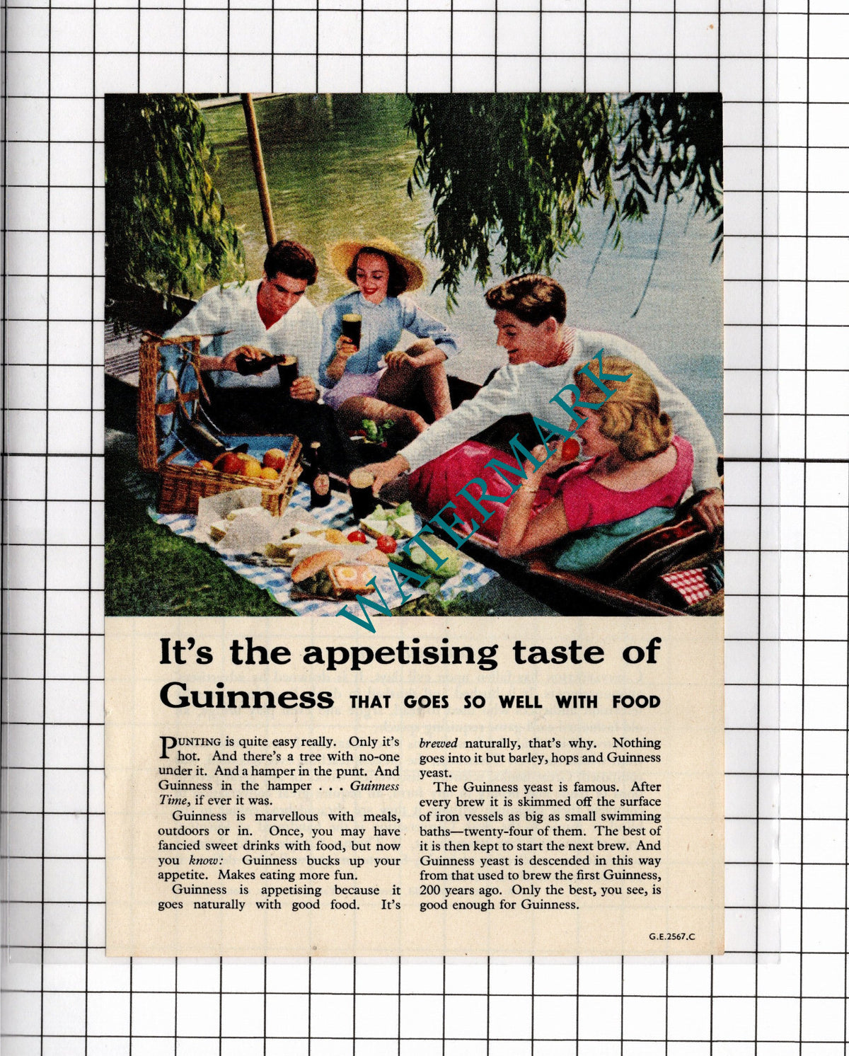 Guinness ADVERT Punting - 1956  Small Clipping