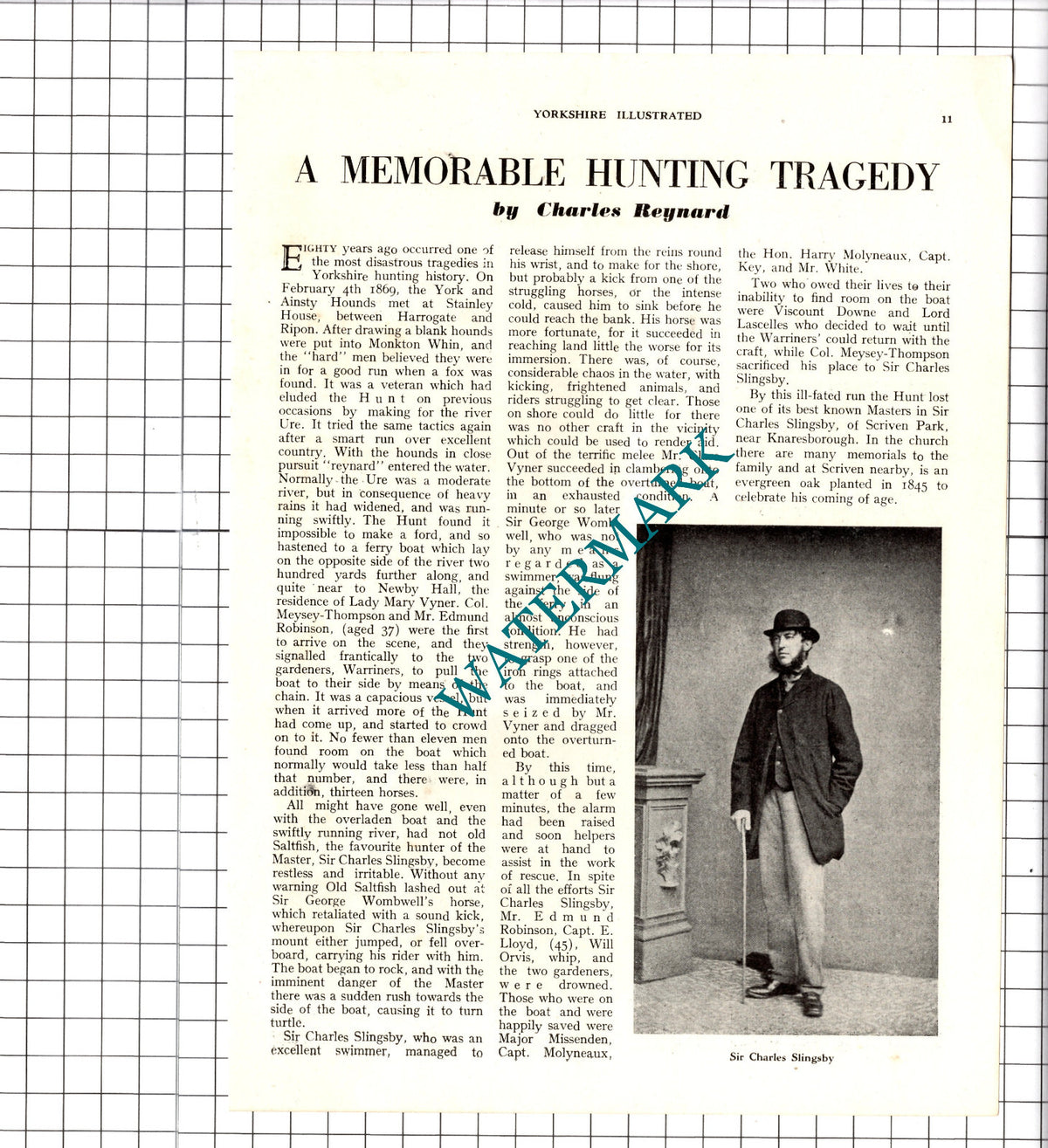 Sir Charles Slingsby Scriven Park York and Ainsty Hounds  - 1949 Article