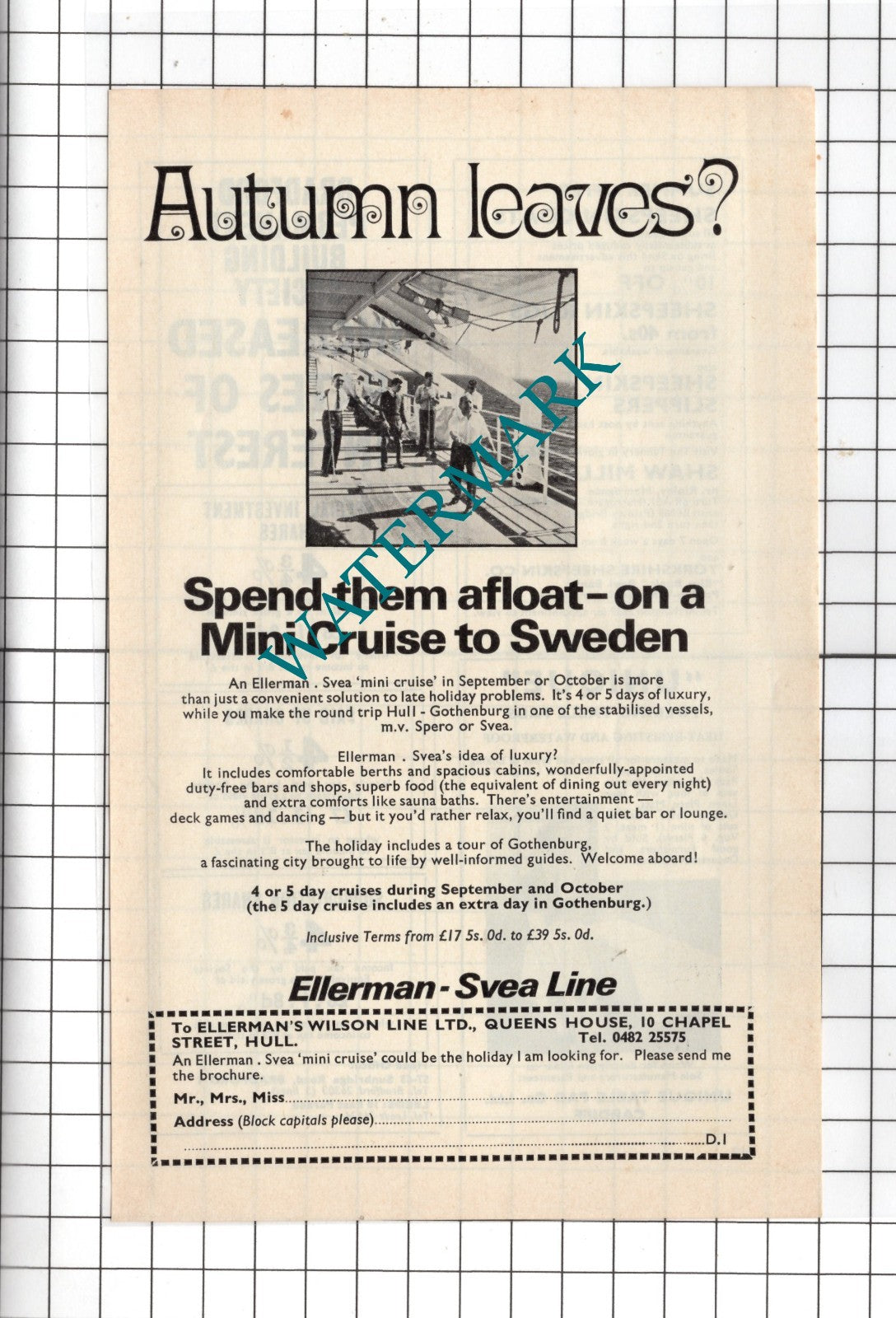 Ellerman-Svea Line Ellerman's Wilson Line Ltd Hull Advert - 1968 Clipping