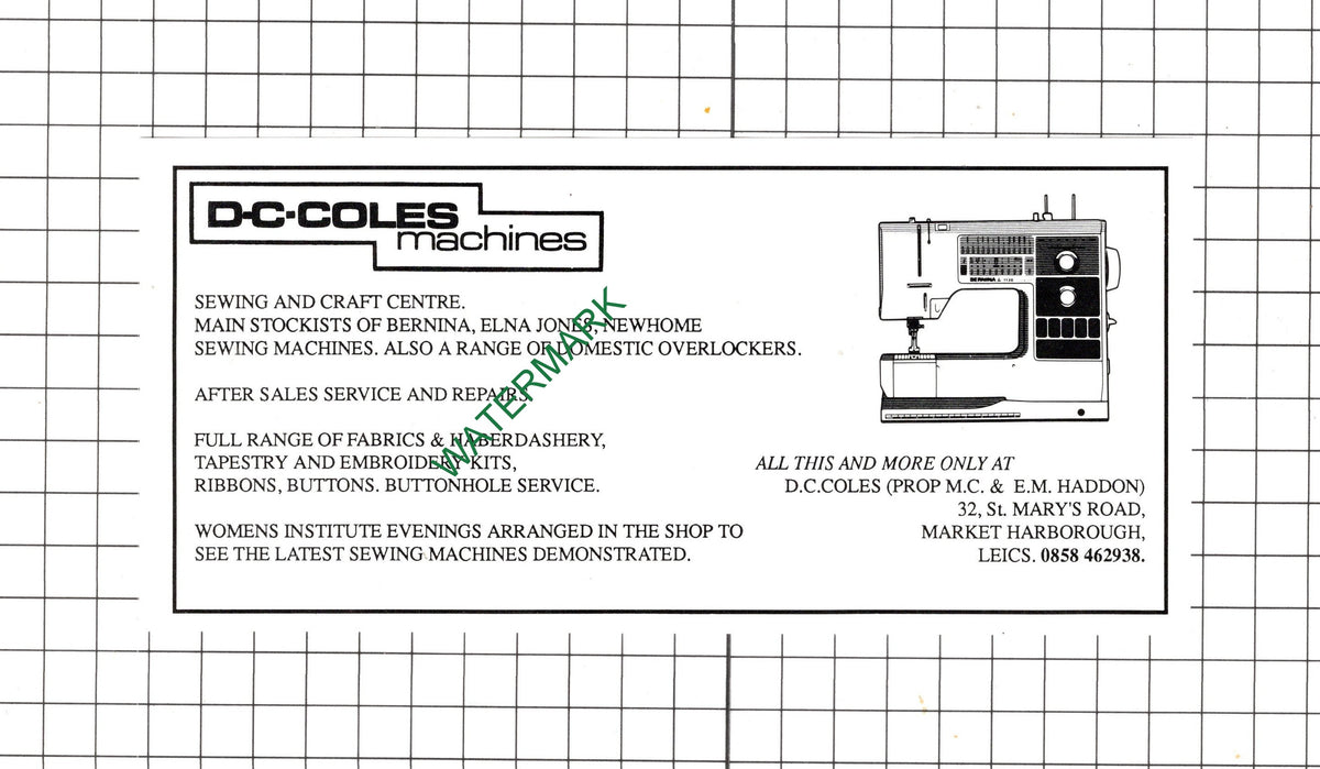 D C Coles Machines Market Harborough Leicestershire Haddon - 1990 Small Advert