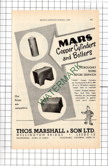 Thos Marshall & Son Leeds Thomas Marshall / Wilks Brothers Sheffield 1954 Advert